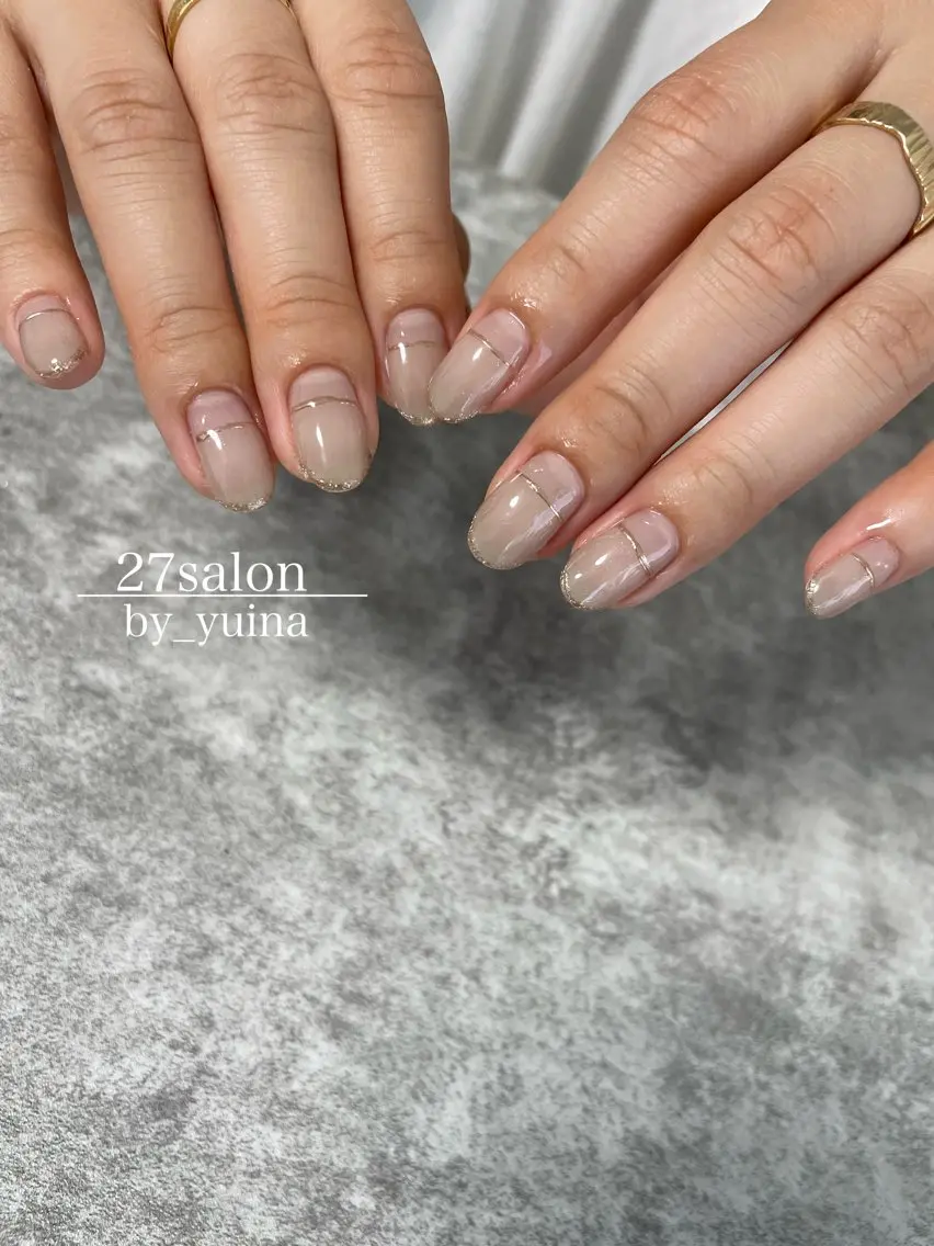 ネイル フレンチネイル ニュアンスネイル オフィスネイル 27salon yuinaのネイルデザイン