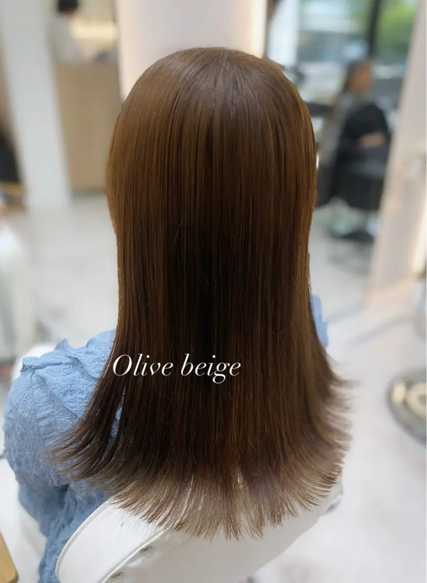 ロング カラー ベージュカラー オリーブベージュ トリートメント カット ヘアカラー トリートメント 艶髪・透明感カラー・ 韓国ヘア・Yuriのヘアスタイル