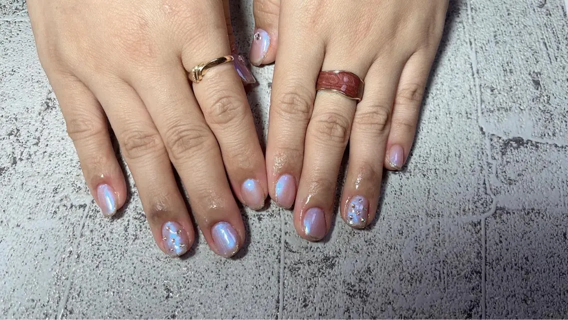 ネイル ジェルネイル 春ネイル ストーンネイル Mimi Nailのネイルデザイン