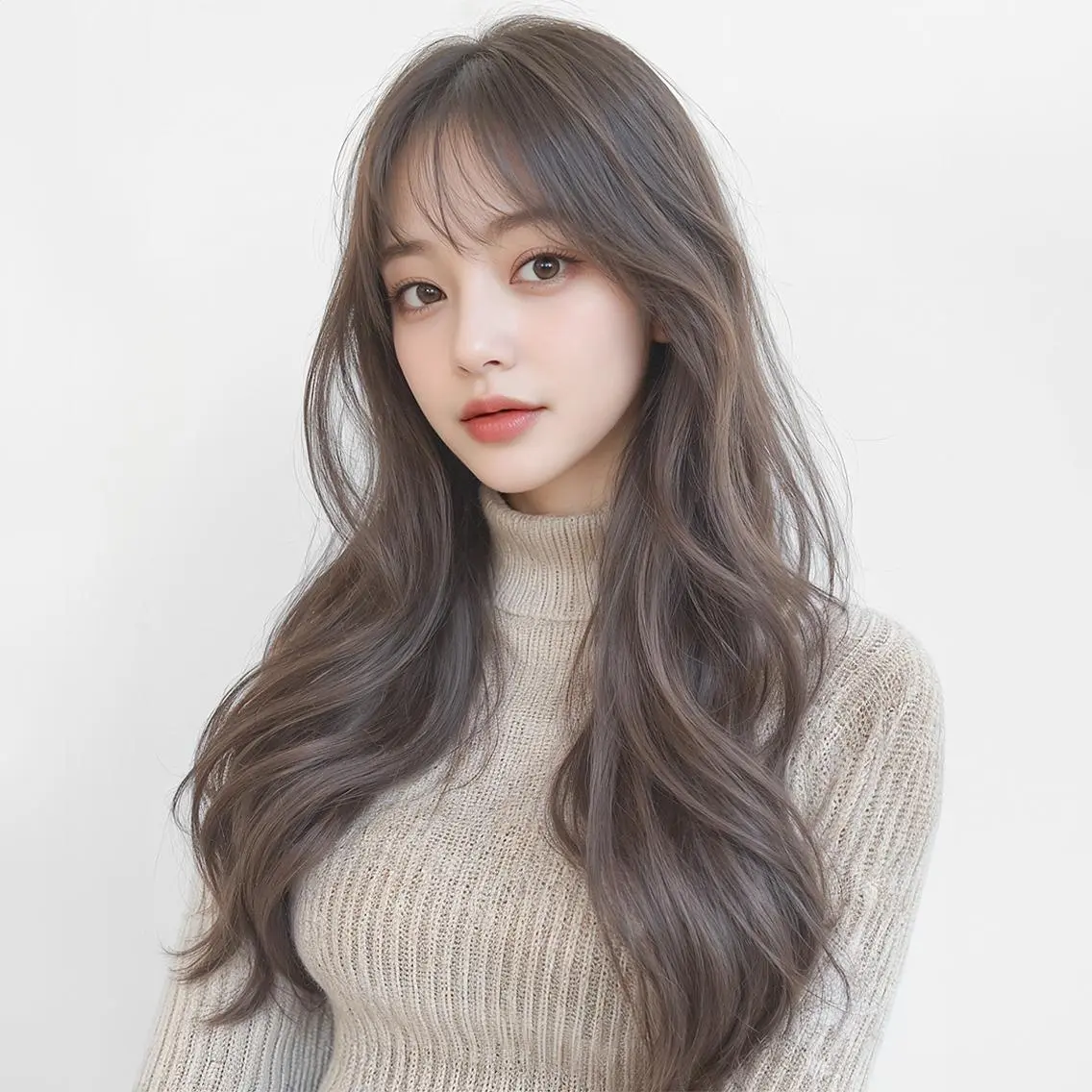 ロング 韓国風ヘア ワンホンヘア 小山田 彩美のヘアスタイル
