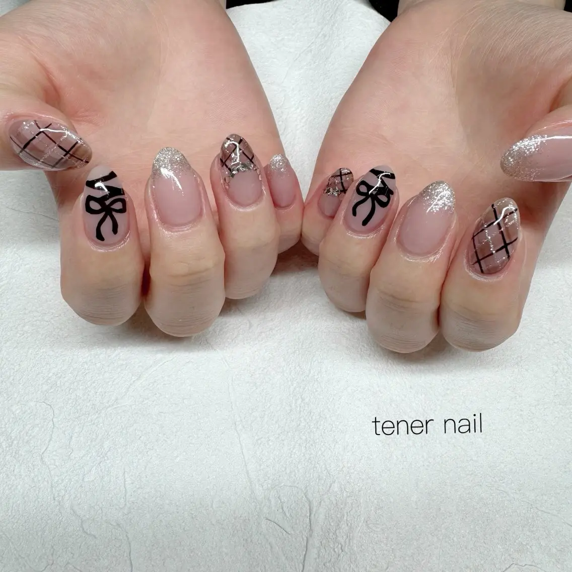 ネイル リボン ハンドネイル テネルネイル tener nailのネイルデザイン