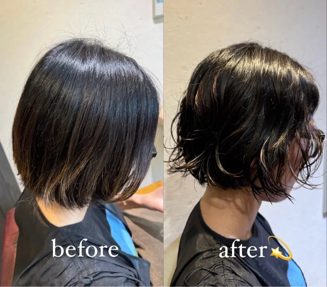 ショート パーマ カット パーマ トリートメント 髪質改善🫧 Natsumiのヘアスタイル