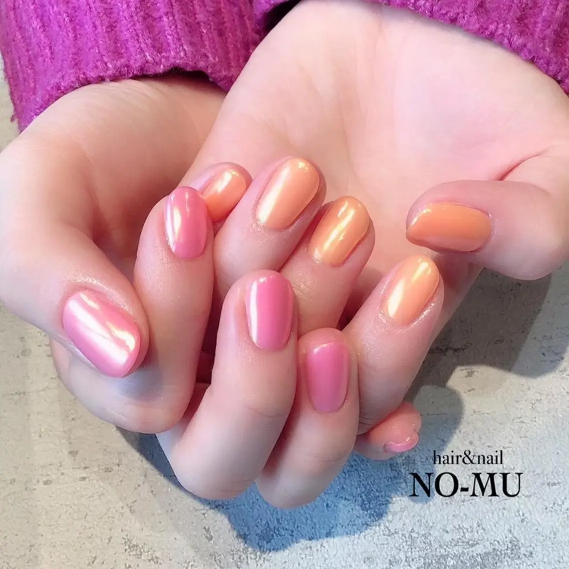 ネイル オーロラネイル ミラーネイル hair＆nail NO-MUのネイルデザイン