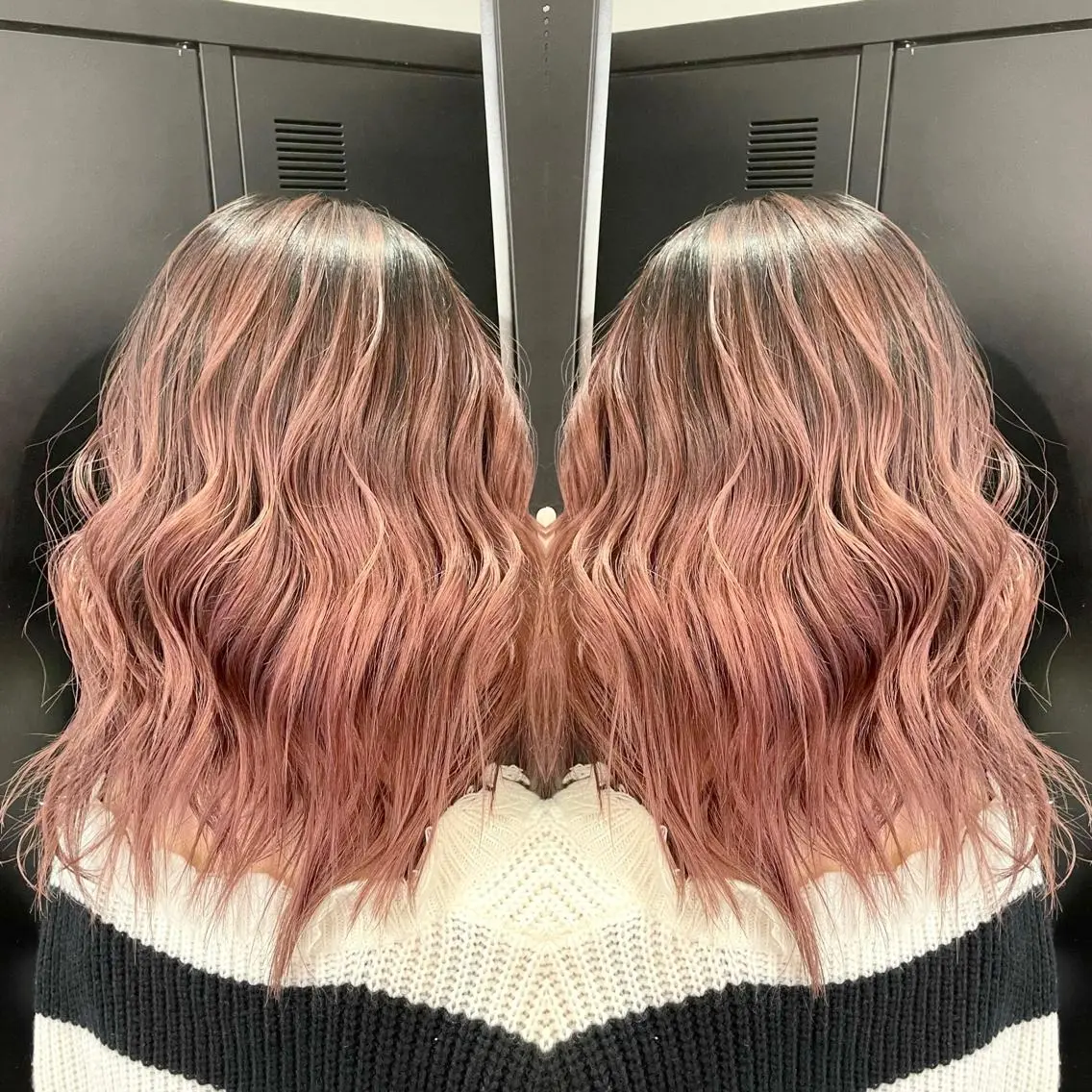 ミディアム カラー ヘアアレンジ バレイヤージュ デザインカラー ハイライトカラー 外国人風カラー ハイライト アンドウ ユウ/ レイヤーカット/韓国のヘアスタイル