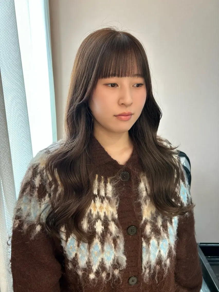 ロング カラー グレージュ カット ヘアカラー トリートメント hubhair レイヤー/透明感のヘアスタイル
