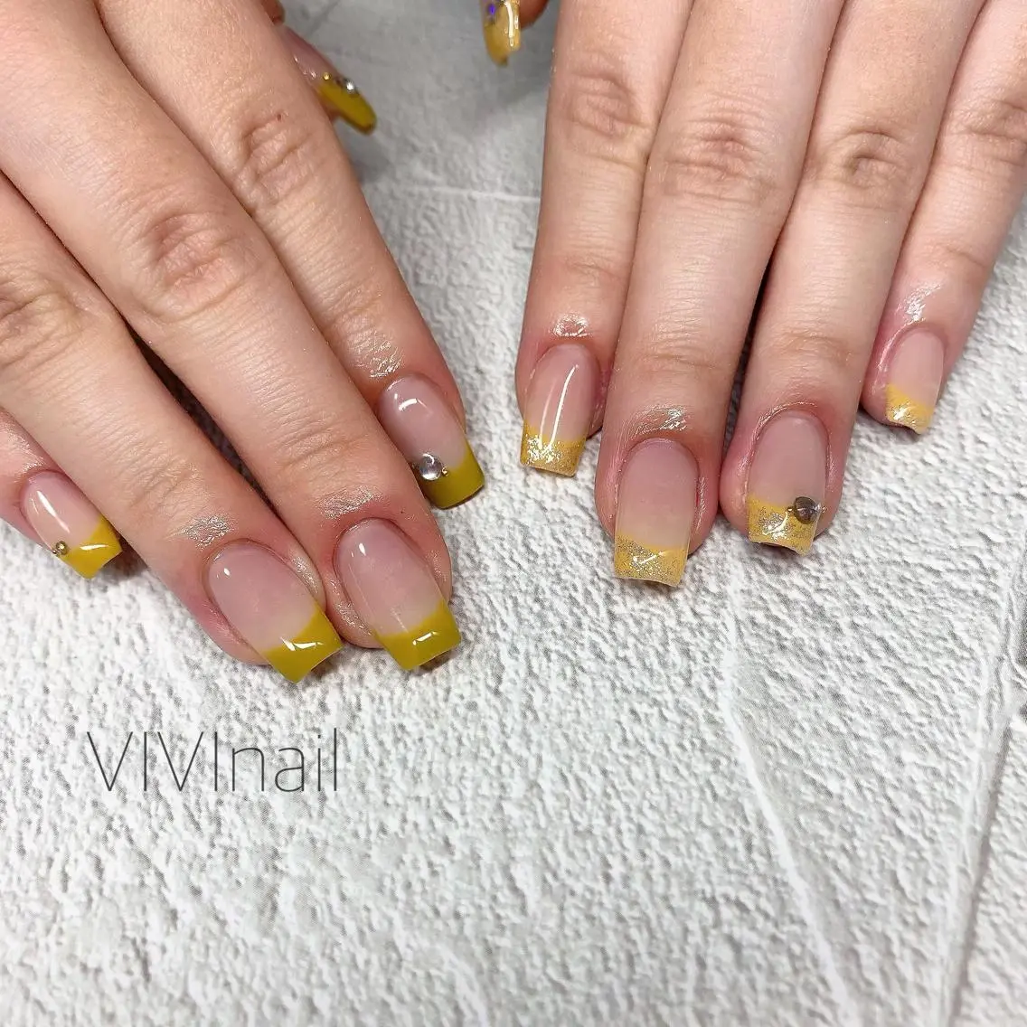 ネイル フレンチネイル 春ネイル ハンドネイル vivi nailのネイルデザイン