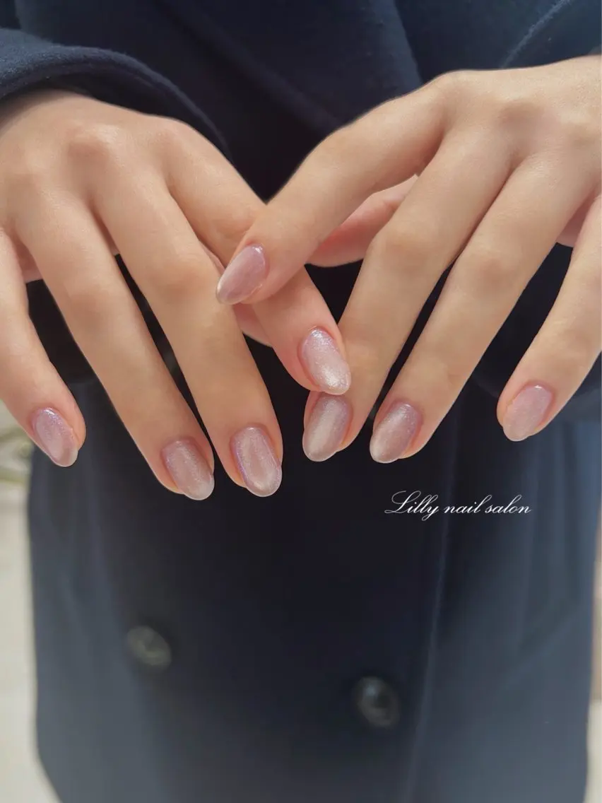 ネイル ジェルネイル マグネットネイル マグネットワンカラー ワンカラーネイル パラジェル Lilly nail オーナーMikuのネイルデザイン