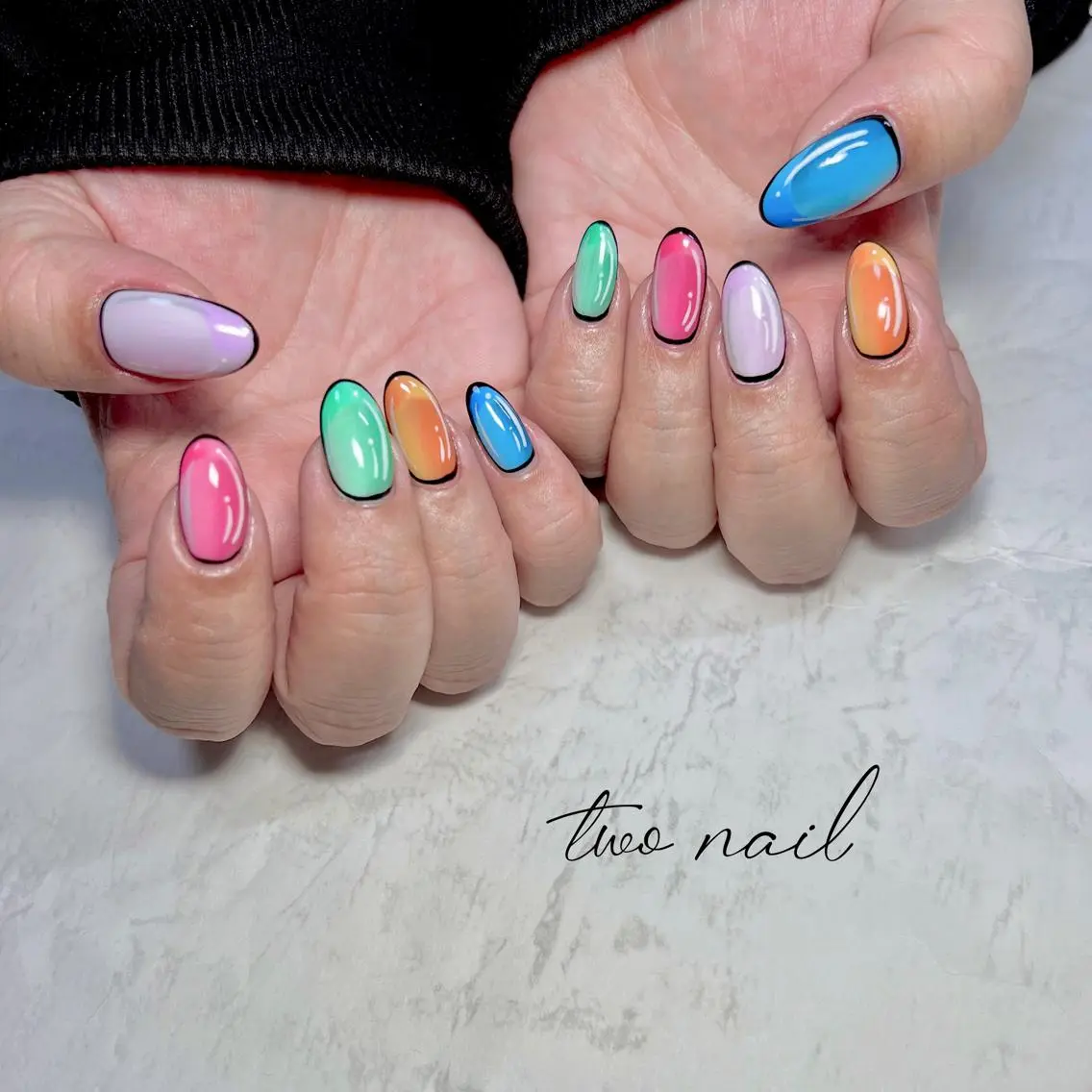 ネイル アートネイル フットネイル ハート ニュアンスネイル オフィスネイル two nailのネイルデザイン