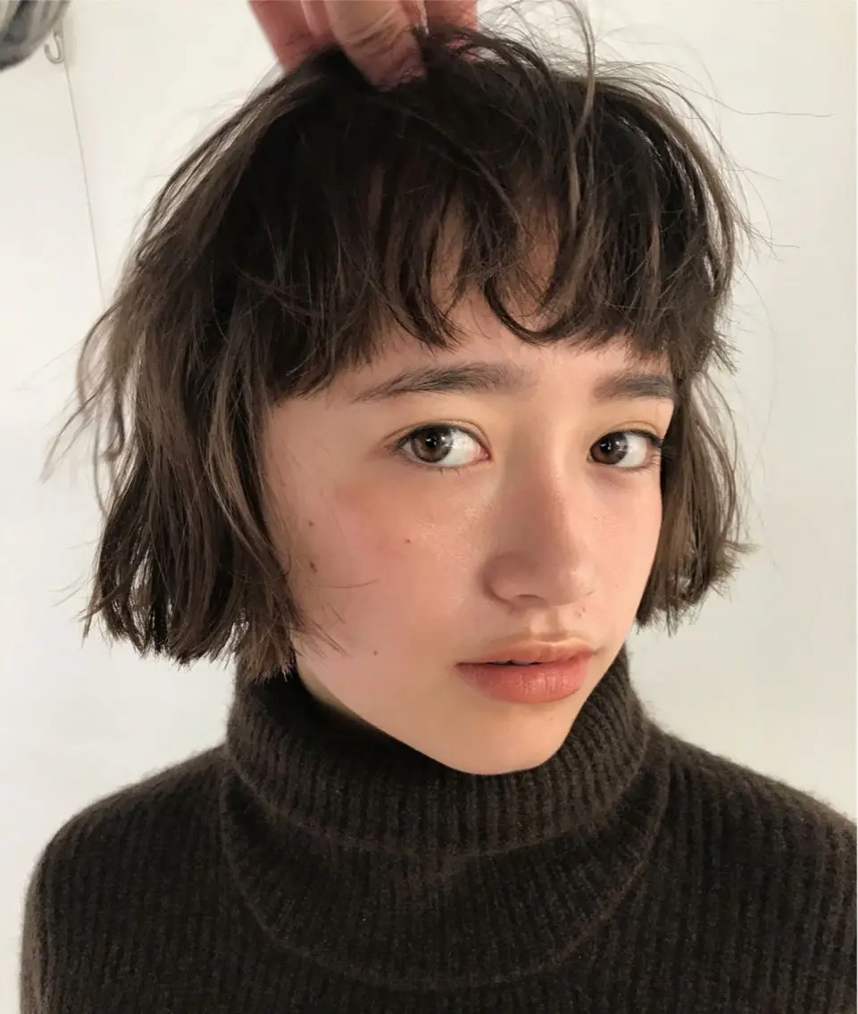 ミディアム ボブ カット ヘアカラー 似合わせcut ◎ 倉橋実咲のヘアスタイル