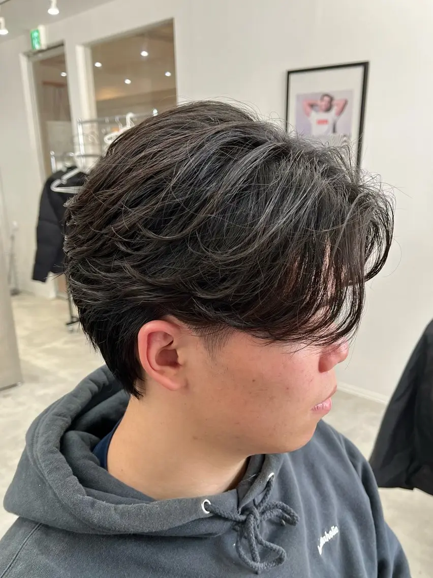 ショート パーマ メンズ フェザーパーマ メンズパーマ カット パーマ 新潟メンズパーマ 新潟駅/小田拓実のヘアスタイル