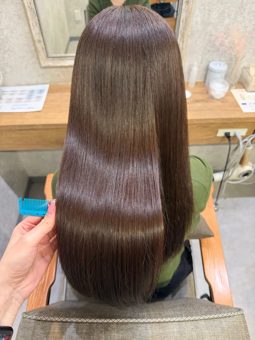 ロング カラー ヘアカラー トリートメント ツヤちゅるカラー✮ すずなのヘアスタイル