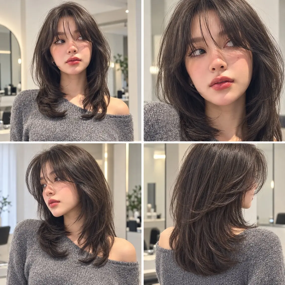 ミディアム カラー カット ヘアカラー トリートメント 🦋韓国風レイヤー/ 艶髪矯正🦋凛太郎のヘアスタイル