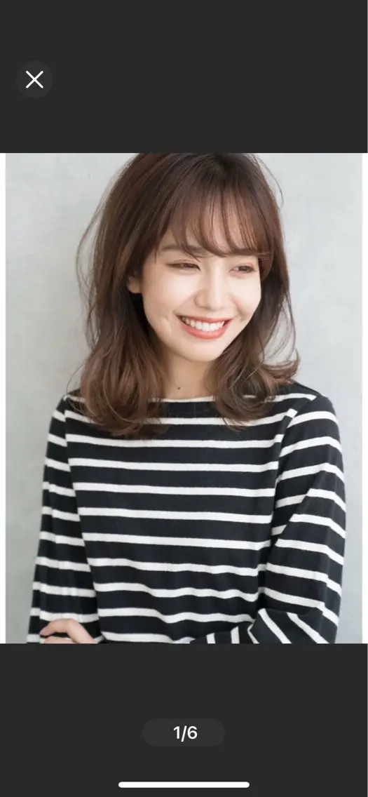 セミロング カット パーマ 深谷 真見のヘアスタイル