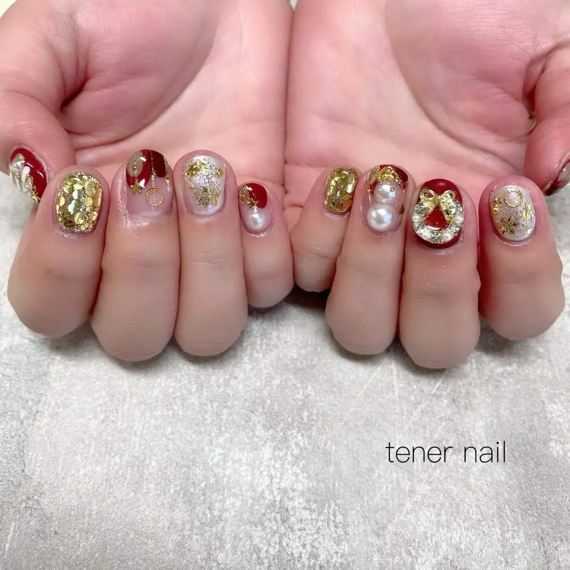 ネイル 冬ネイル クリスマス ハンドネイル テネルネイル tener nailのネイルデザイン
