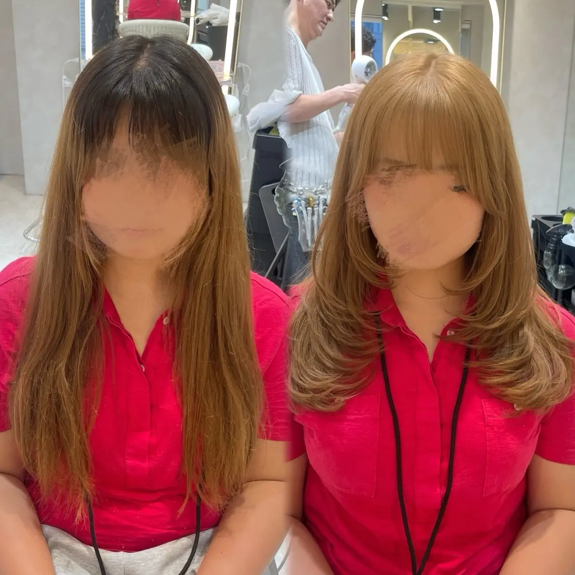 セミロング カット ヘアカラー トリートメント 骨格補正レイヤー /Wカラー🌸さくらのヘアスタイル