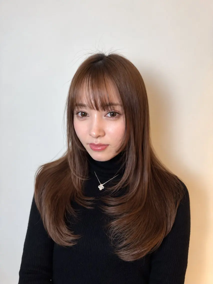 ロング カラー ベージュカラー ブリーチ ブリーチなしカラー レイヤーカット カット ヘアカラー トリートメント 髪質改善×艶カラー 🌼Haru🌼のヘアスタイル