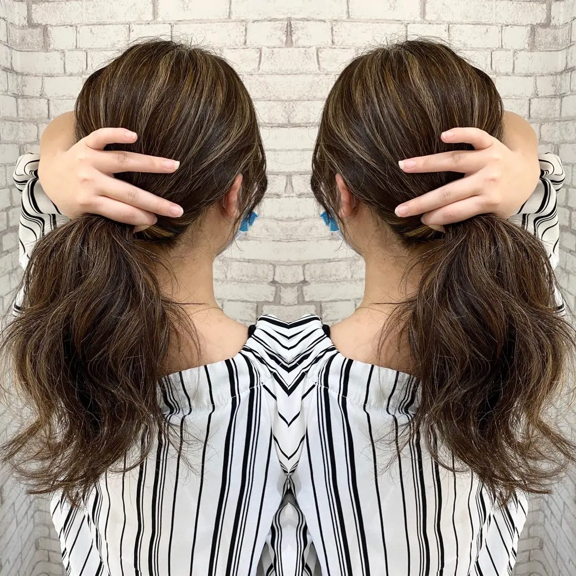 ロング ハイライト ヘアカラー ショートが得意✂️ 藤城建太のヘアスタイル