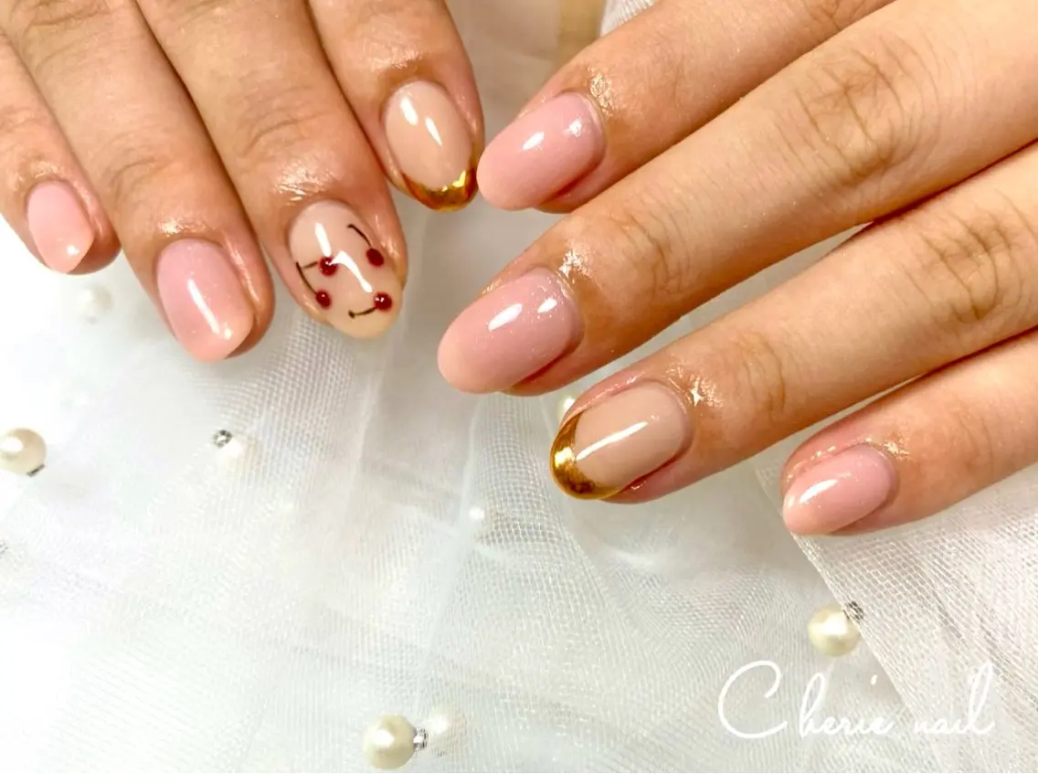 ネイル ジェルネイル ミラーネイル ピンク ハンドネイル Cherienail yunaのネイルデザイン