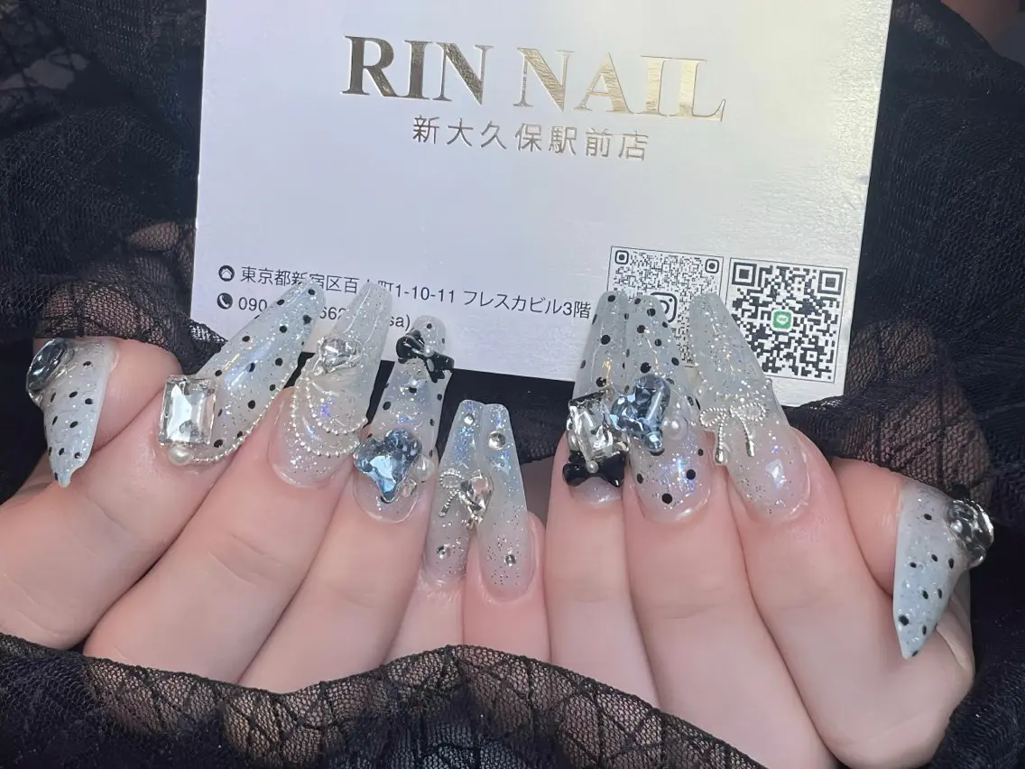 ネイル アートネイル フレンチネイル ジェルネイル 韓国ネイル ミラーネイル ハンドネイル Rin Nail 新大久保店のネイルデザイン