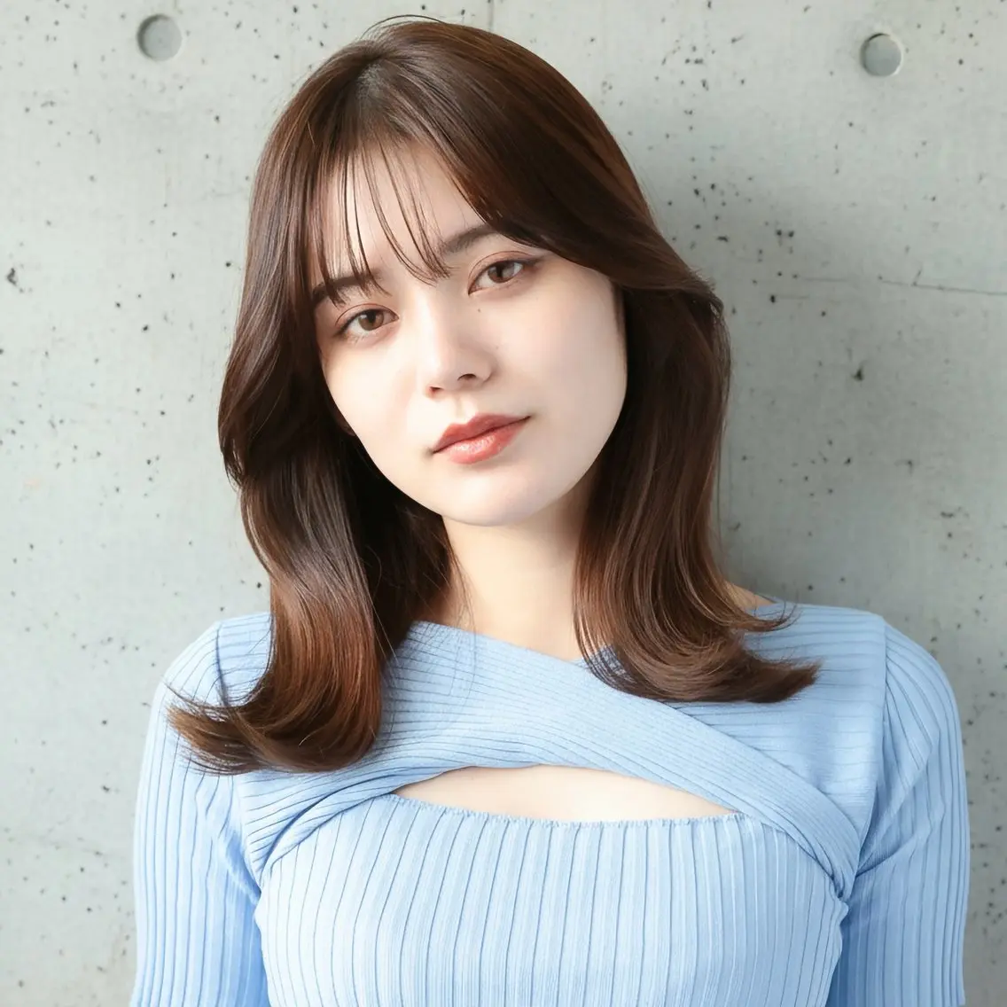 ミディアム カット ヘアカラー ハッシュカット 田窪珠妃のヘアスタイル