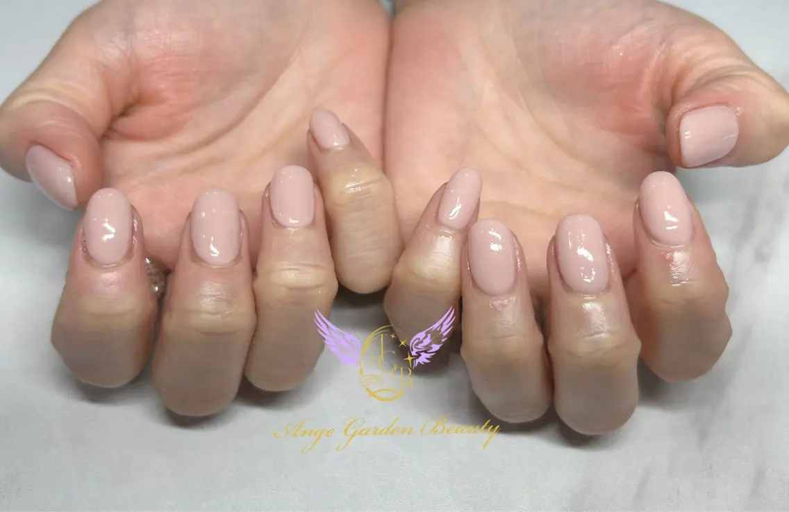 ネイル ピンク ピンクベージュ 春ネイル ハンドネイル AngeGarden Beautymihoのネイルデザイン