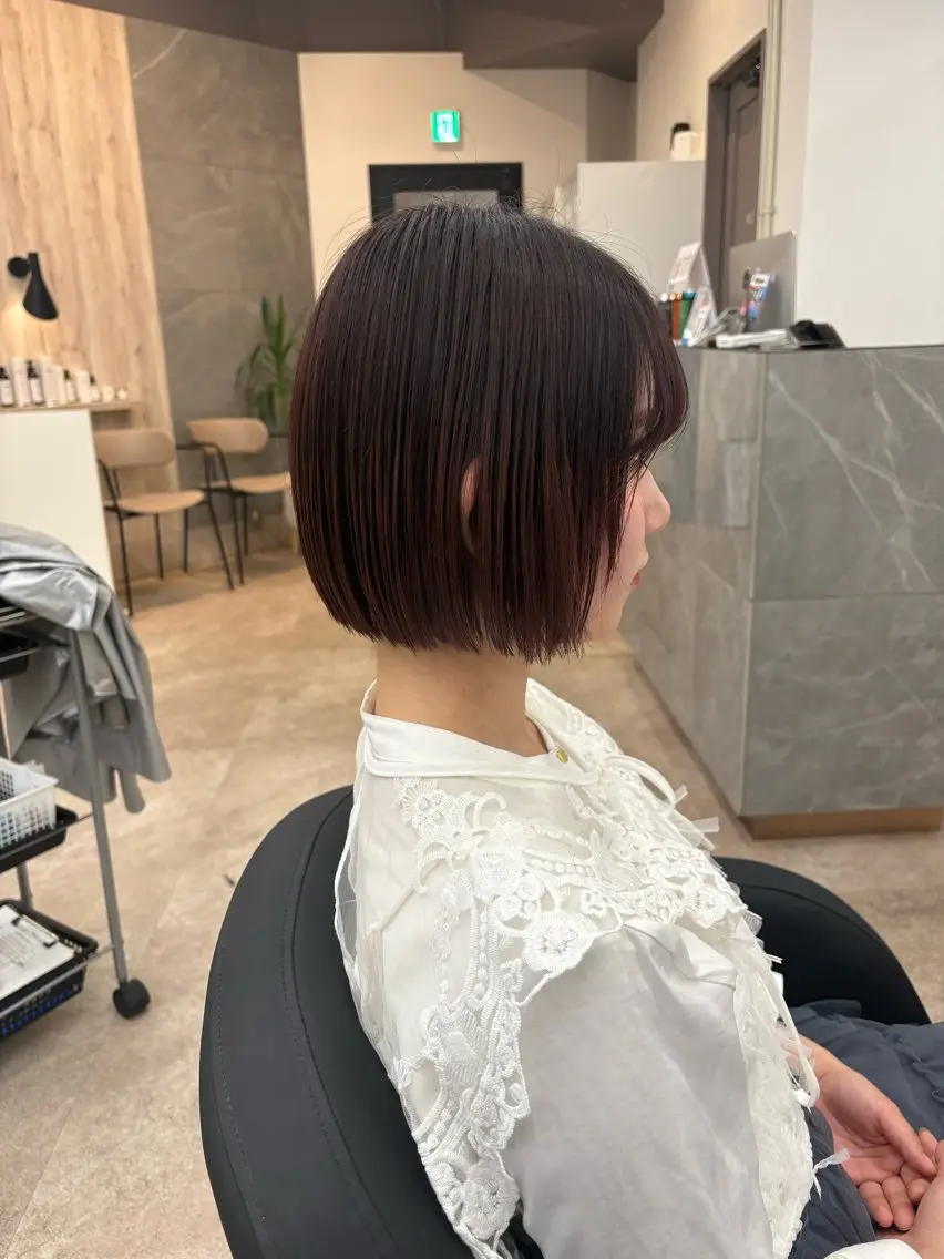 ショート 切りっぱなしボブ ボブ 🐬レイヤー /透明感/あいか🫧のヘアスタイル