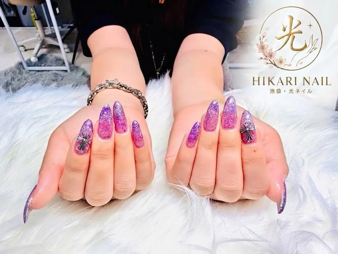 ネイル チークネイル 長さ出し フレンチネイル ガーリー ハロウィン ハンドネイル HikariNail Ikebukuroのネイルデザイン