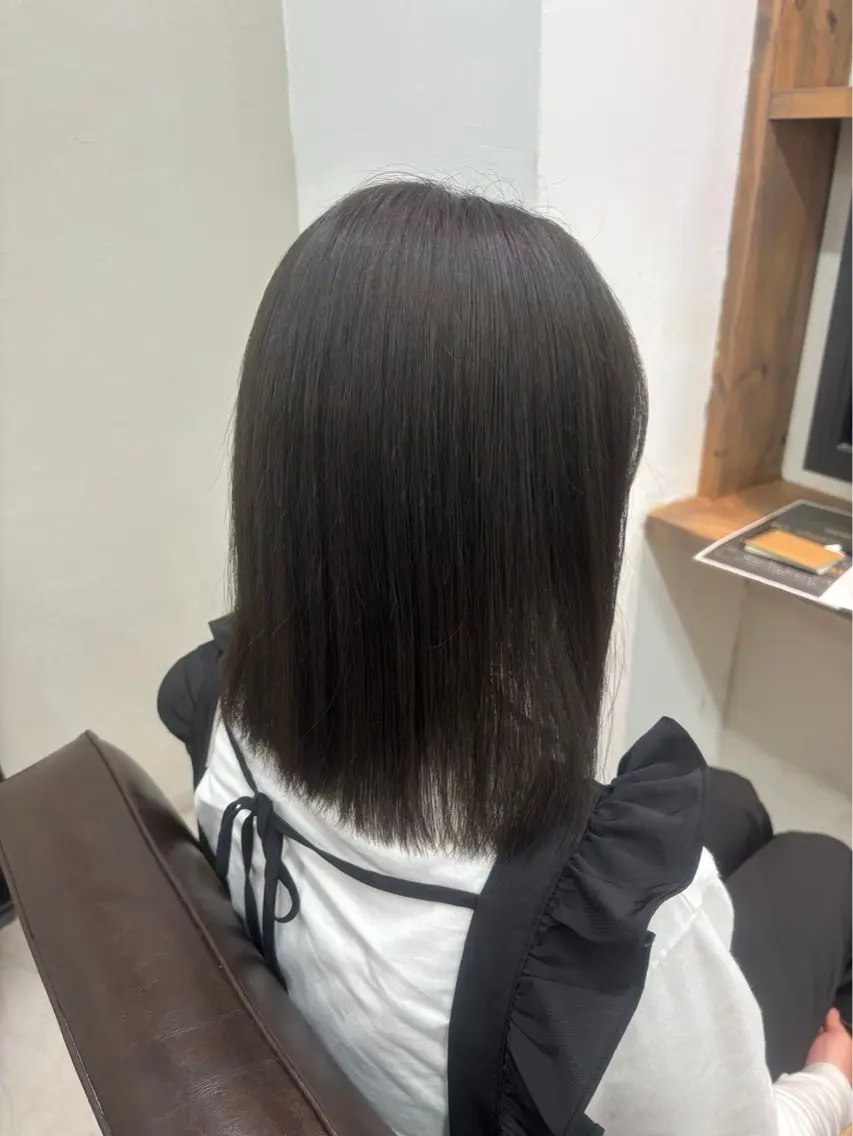 ミディアム カラー ブラウンカラー オリーブブラウン トリートメント ヘアカラー 田中 美咲のヘアスタイル