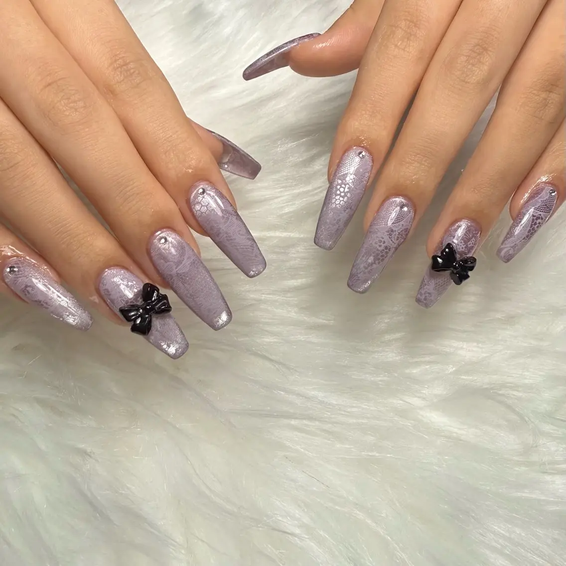 ネイル レース マグネットネイル ハンドネイル L'ino nailのネイルデザイン