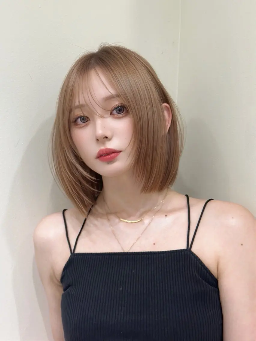 【ボブ限定】あご下ぷつっとボブ＋透明感カラー✨（朝ラク似合わせ）の写真
