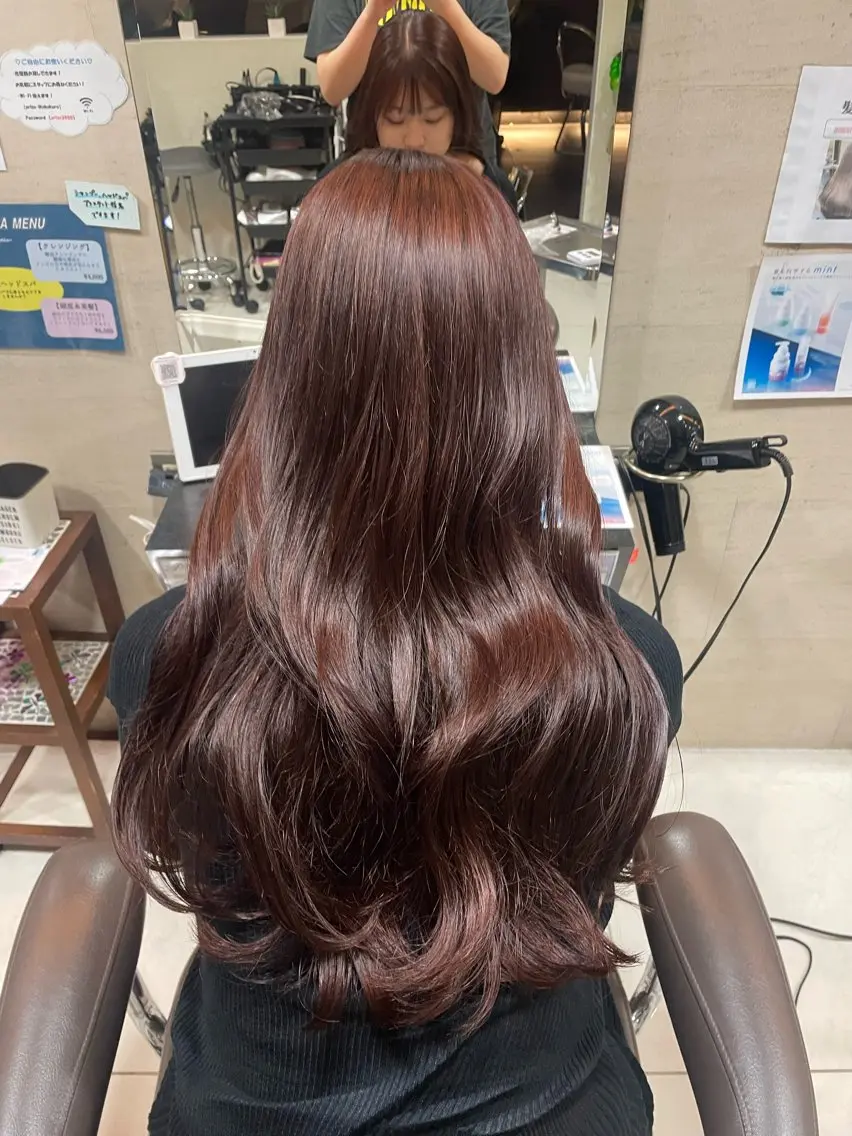 ロング カラー ブラウンカラー メイク指名NO1りこ カットモデル募集中のヘアスタイル