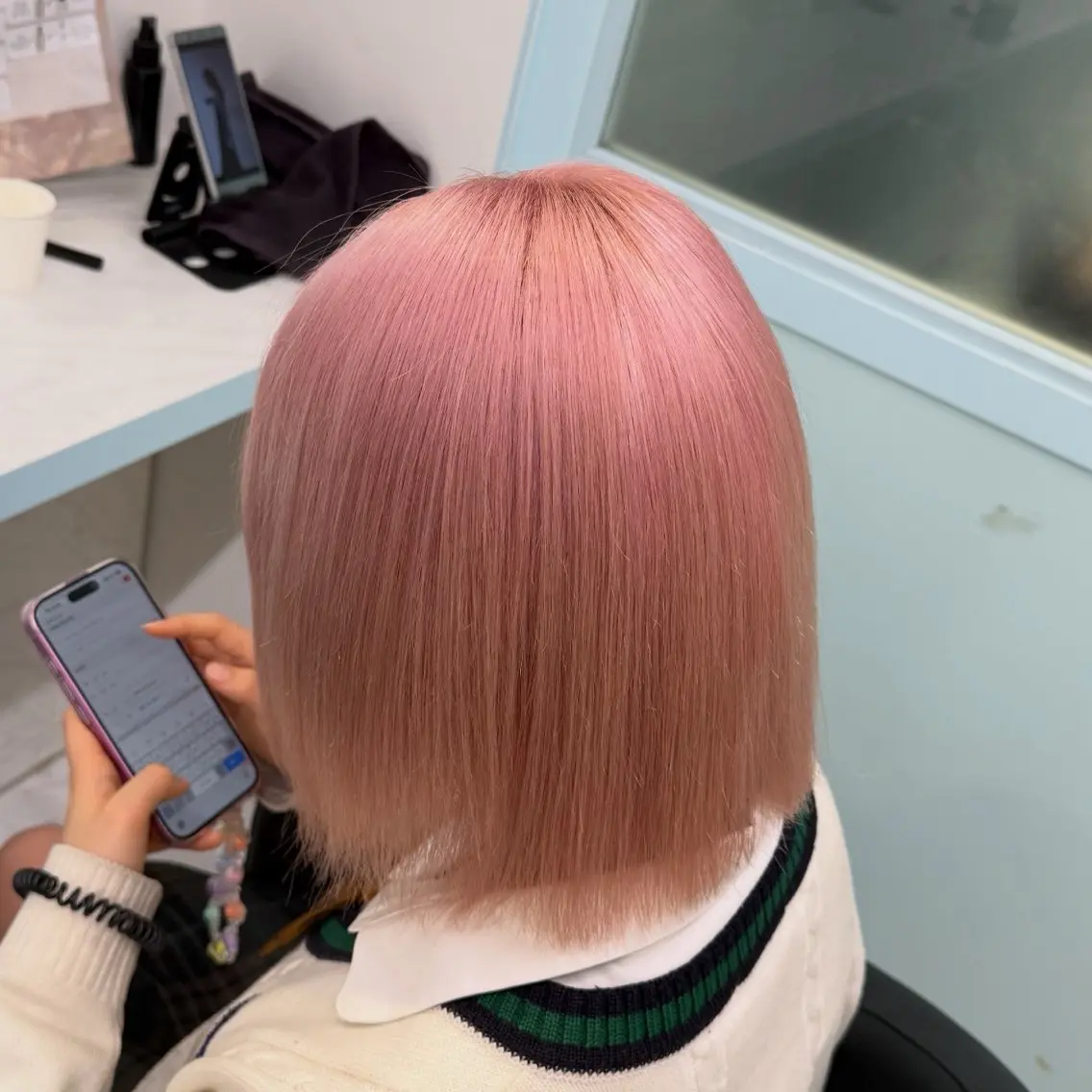 ショート カラー 髪質改善 トリートメント 透明感×似合わせ ピンクヘアsyuyaのヘアスタイル