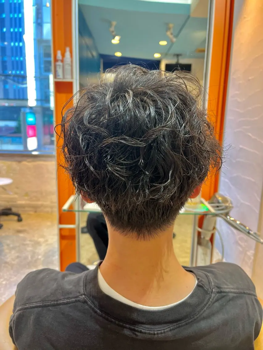 ショート パーマ メンズ カット パーマ うしだ かおるのヘアスタイル
