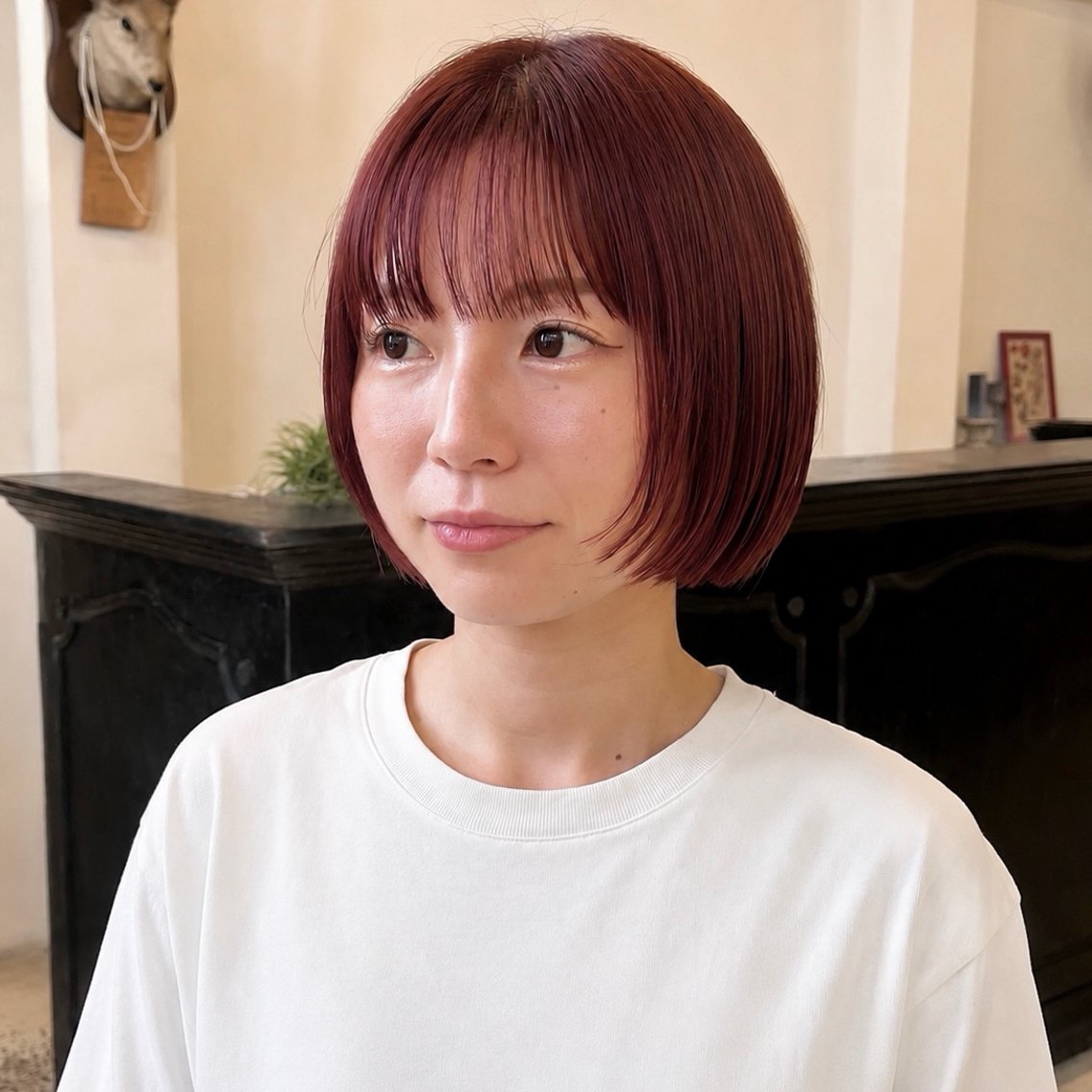 ショート カラー ボブレイヤー ブラウンカラー ボブ レイヤーカット カット ヘアカラー トリートメント 【中村公園】小山 蒼生のヘアスタイル
