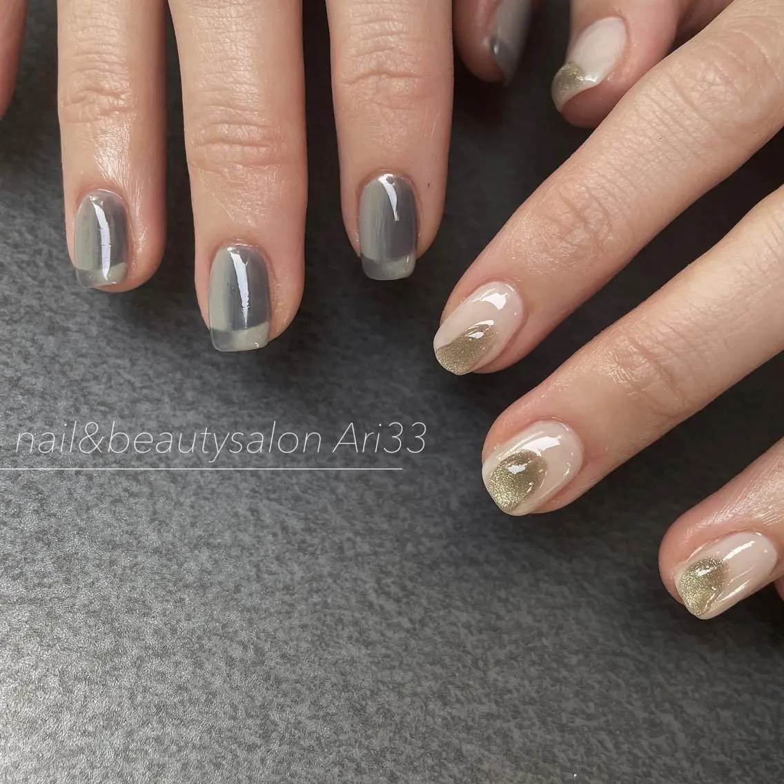 ネイル フレンチネイル マグネットネイル ニュアンスネイル オンブレフレンチ ハンドネイル プライベートサロン Ari33nailのネイルデザイン