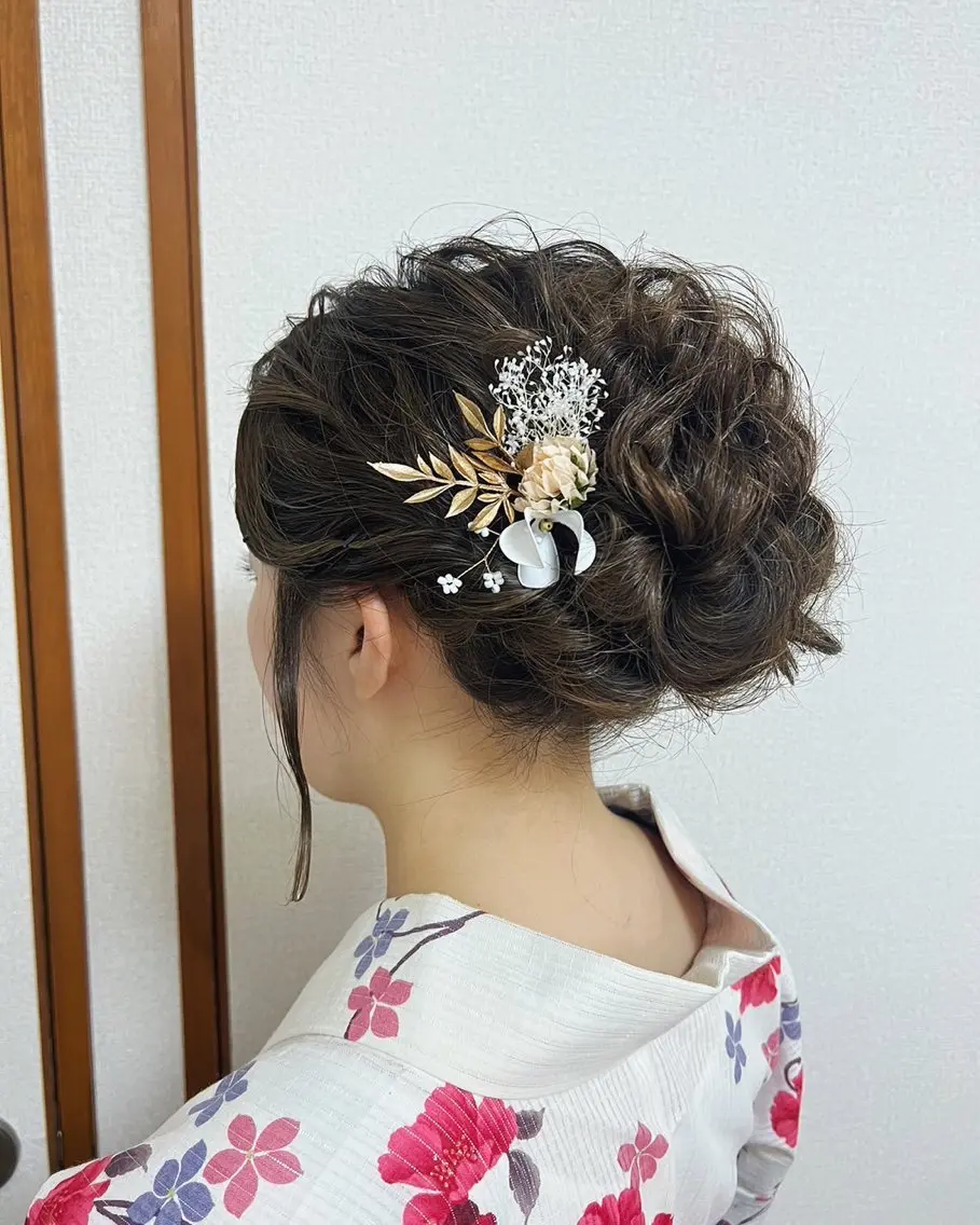 ロング ヘアアレンジ 浴衣 ヘアセット KANA カナのマツエク・マツパデザイン