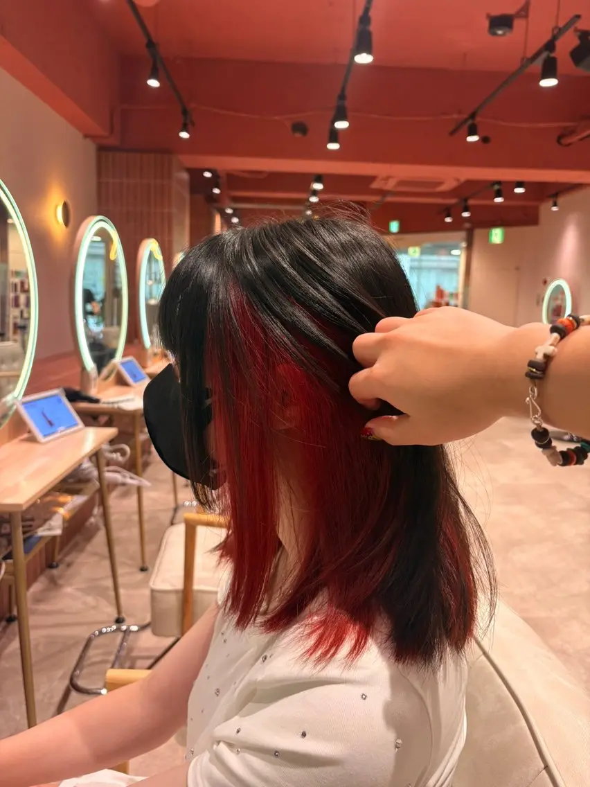 ミディアム カラー ブリーチ ケアブリーチ デザインカラー ダブルカラー ハイトーンカラー 海外カラー カット/anju🌺のヘアスタイル