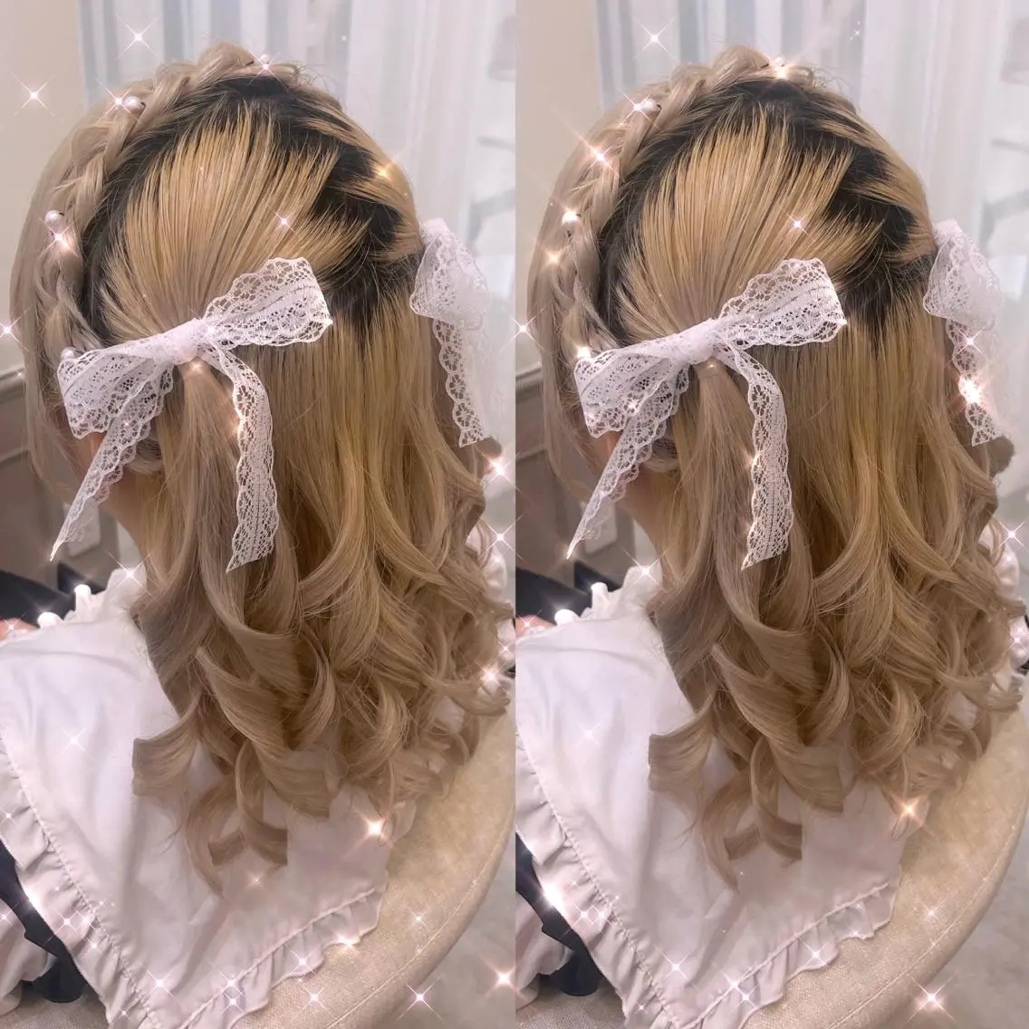 セミロング ヘアアレンジ ヘアセット lien ヒジリのヘアスタイル