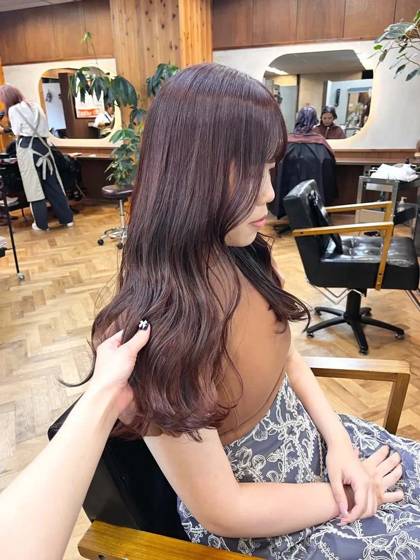 ロング カラー ヘアアレンジ ブリーチ ダブルカラー ラベンダーカラー ブリーチなしカラー ena/ブリーチなし 透明感・レイヤー🎀のヘアスタイル