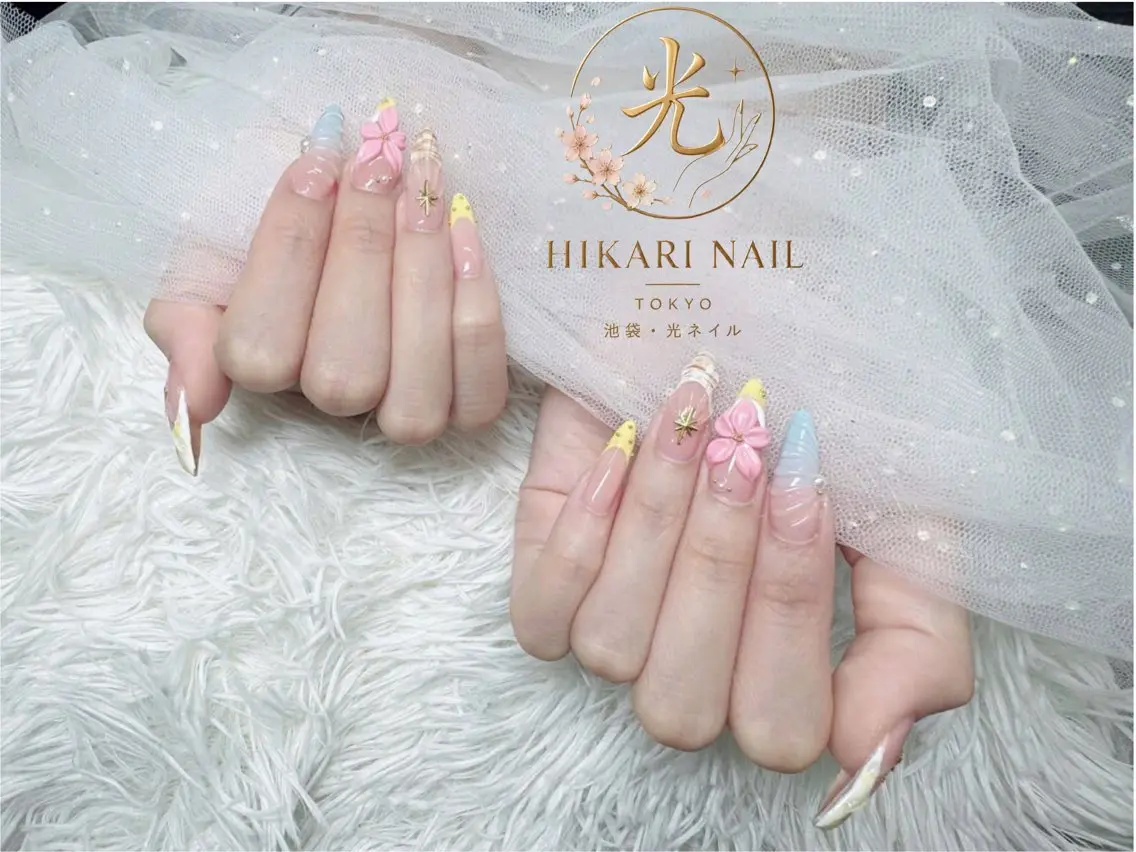 ネイル チークネイル 長さ出し フレンチネイル ガーリー ハロウィン ハンドネイル HikariNail Ikebukuroのネイルデザイン