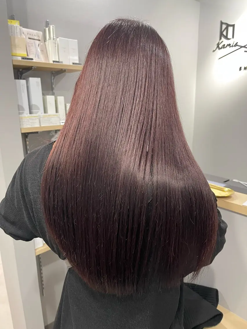 ロング カラー ブラウンカラー ピンクカラー Kamie みかじりのヘアスタイル