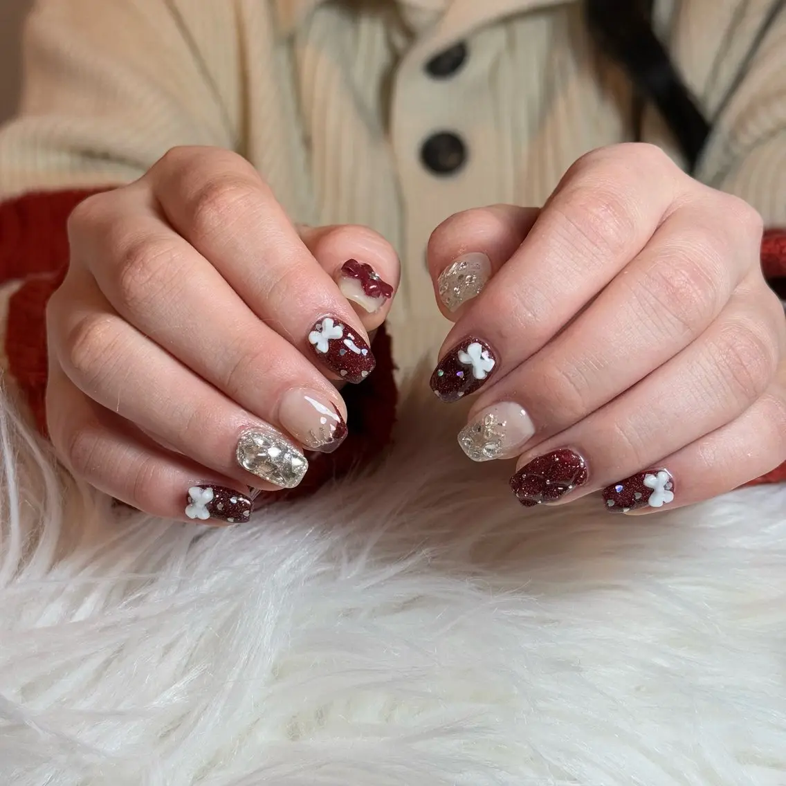 ネイル チークネイル フレンチネイル グラデーション キラキラネイル 韓国ネイル ハンドネイル Risa_ Nailのネイルデザイン
