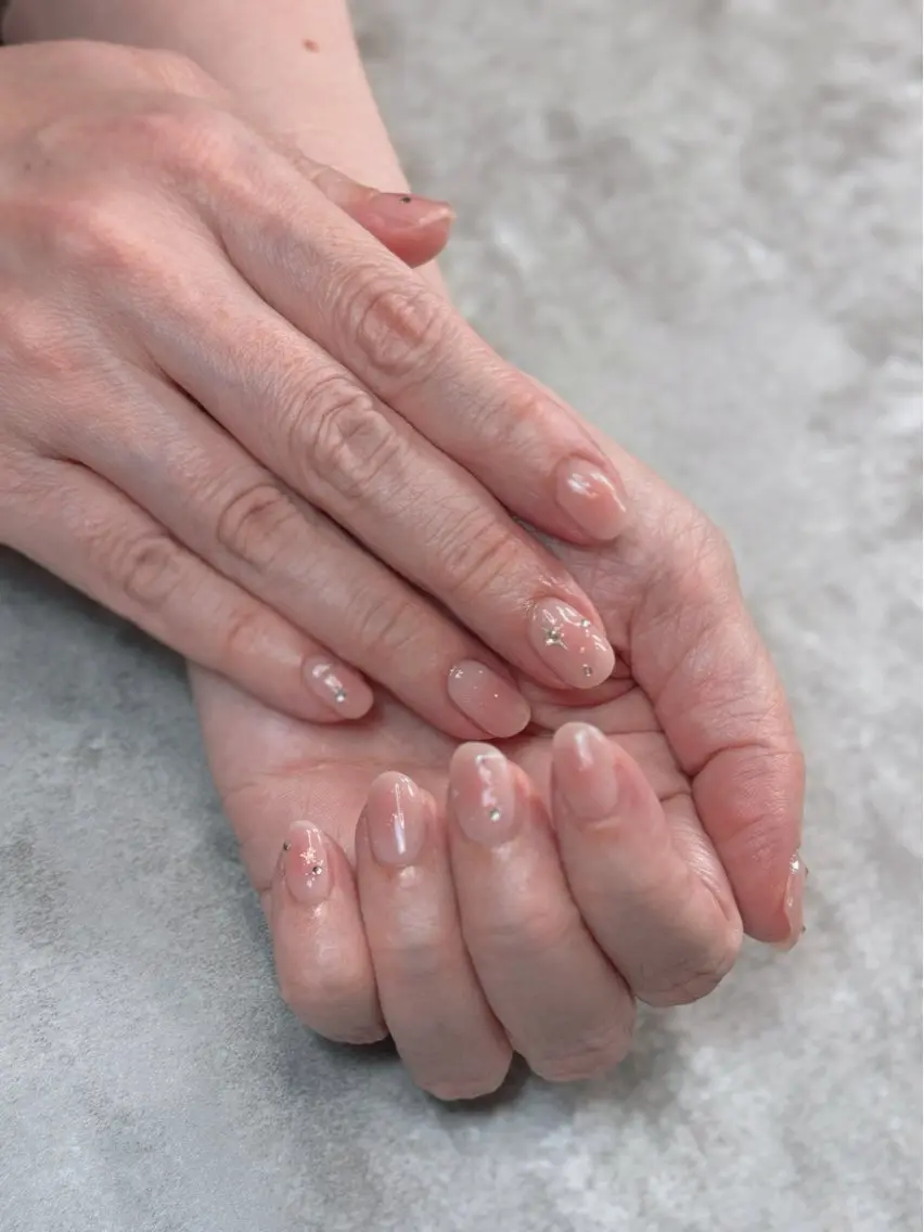 ネイル チークネイル フレンチネイル ジェルネイル ロングネイル マグネットネイル nail sideraのネイルデザイン