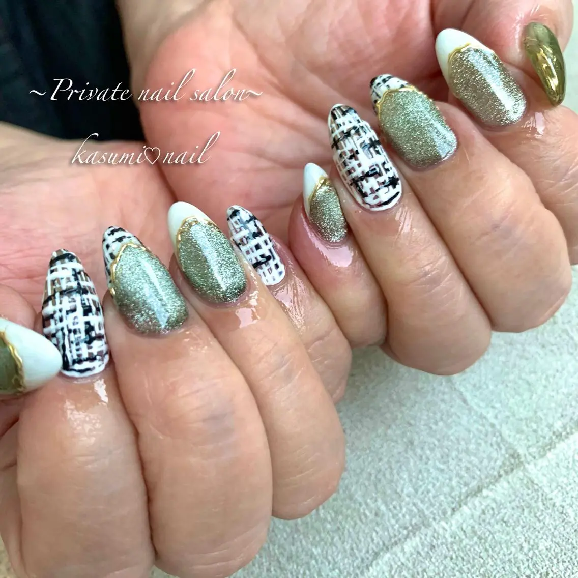 ネイル アートネイル ラメ(グリッター) マグネットネイル ミラーネイル ニュアンスネイル KASUMI♡ Nailのネイルデザイン