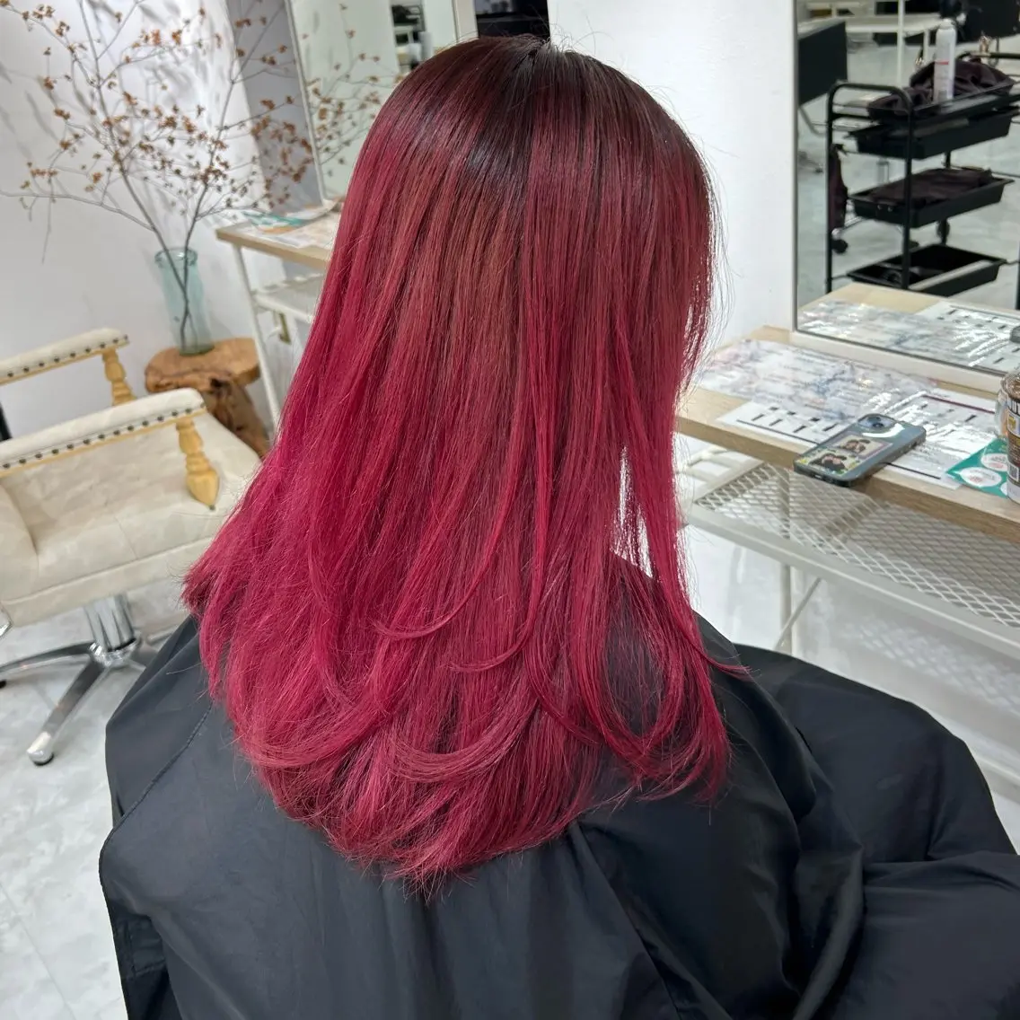 セミロング カラー 🥀YUIHA🥀 テザインカラー♥のヘアスタイル