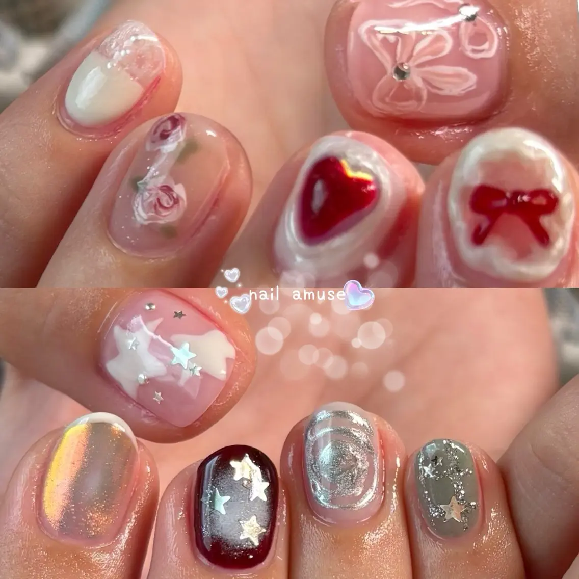 ネイル 韓国ネイル マグネットネイル ニュアンスネイル オフィスネイル ワンホンネイル ハンドネイル amuse ニュアンス/個性派のネイルデザイン