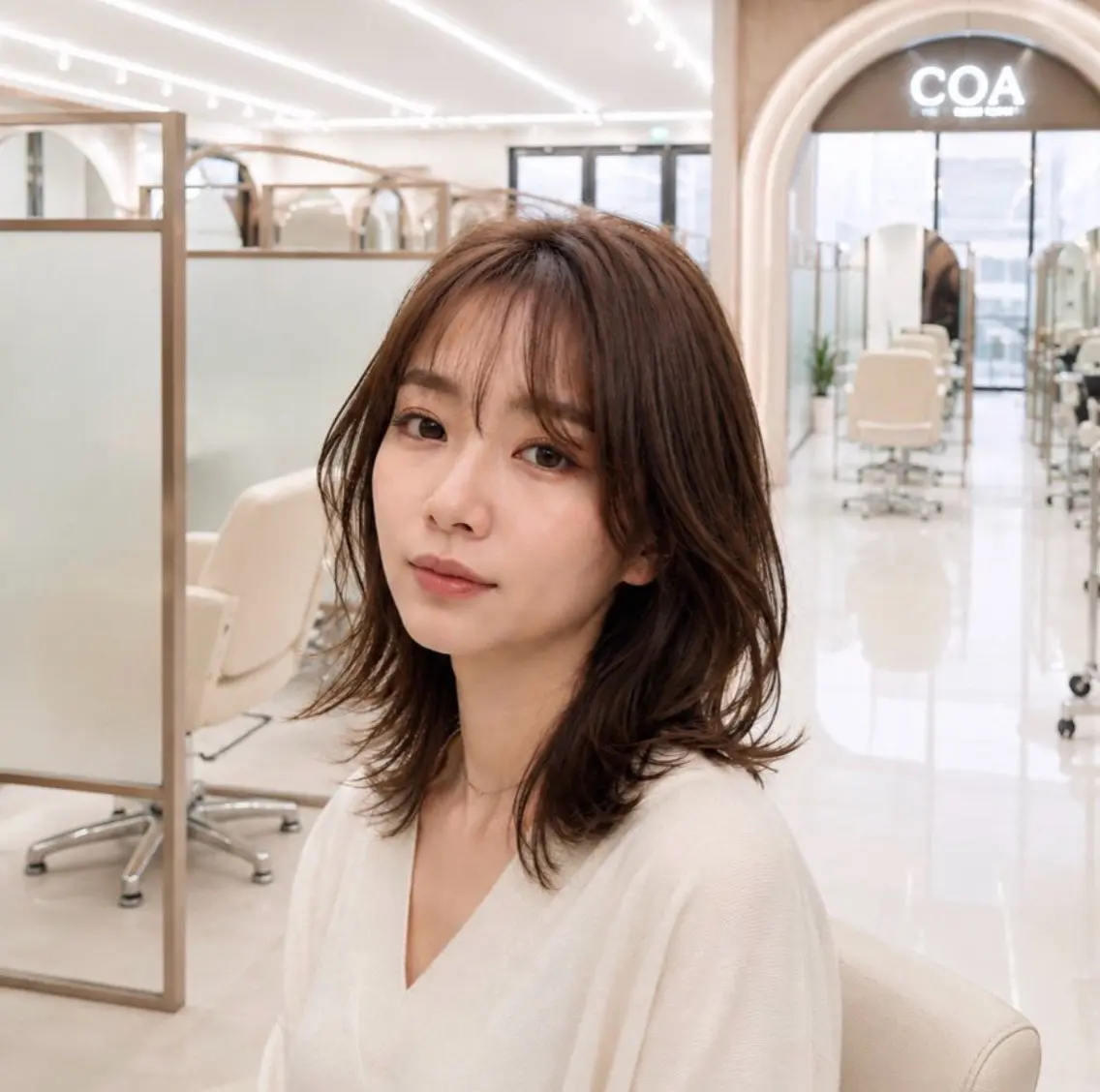 ミディアム カラー ヘアアレンジ ミディアムレイヤー レイヤーカット ミディアム/レイヤー ✨無料カット ケイシのヘアスタイル