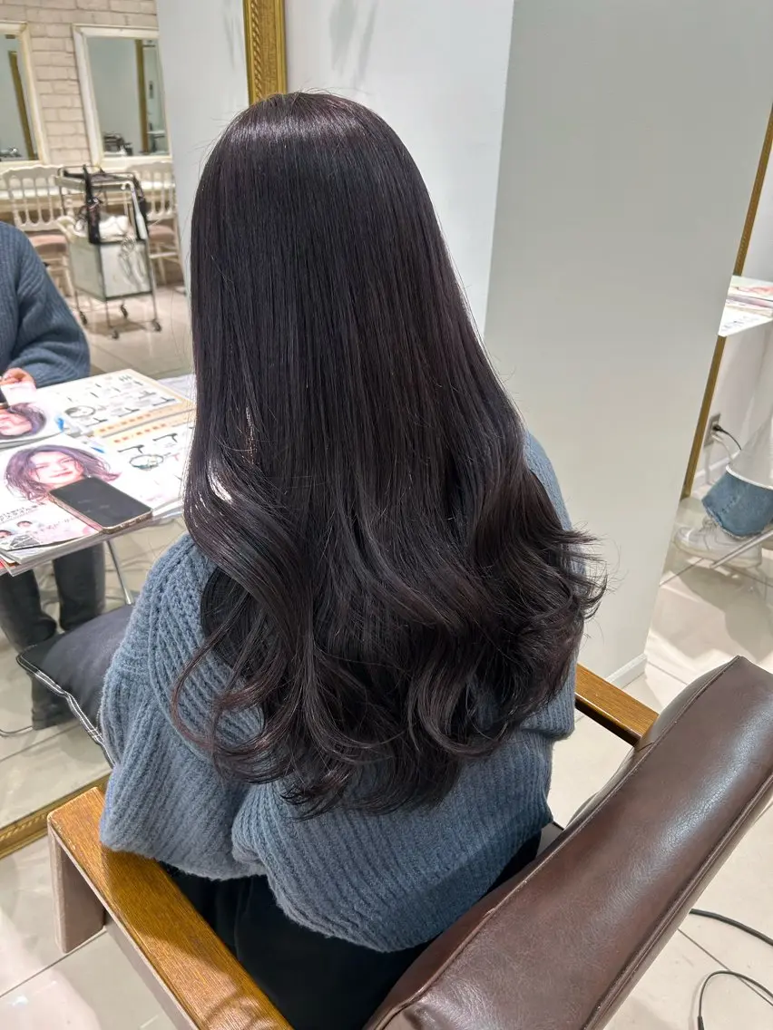 ロング カラー カット ヘアカラー トリートメント 透明感カラー 古山 結季🌙🖤のヘアスタイル