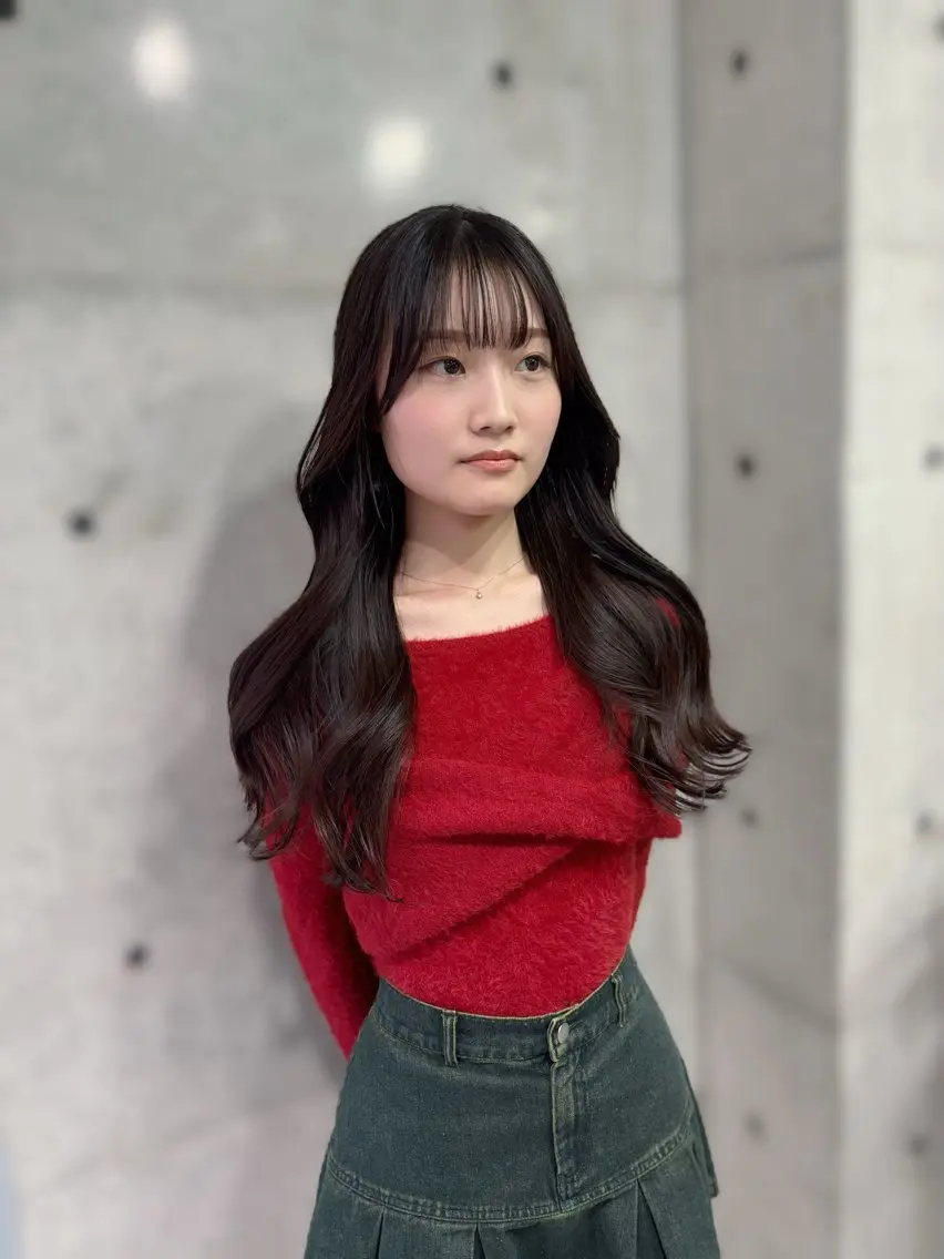ロング レイヤーカット ローレイヤー カット トリートメント 韓国ヘア🤍 慎之介のヘアスタイル