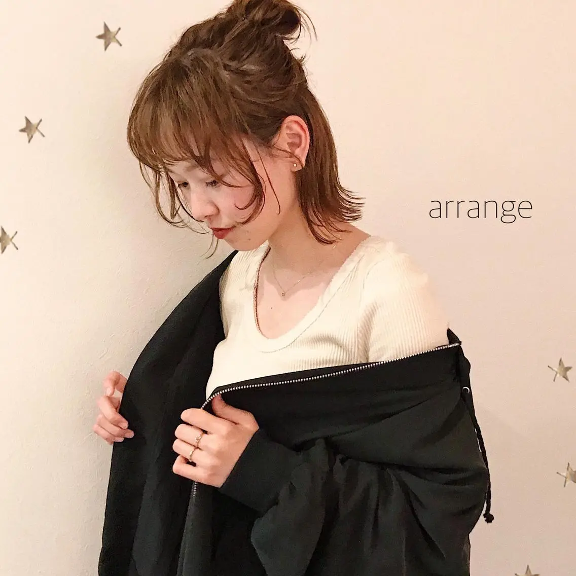 ミディアム ヘアアレンジ 市川 千夏のヘアスタイル